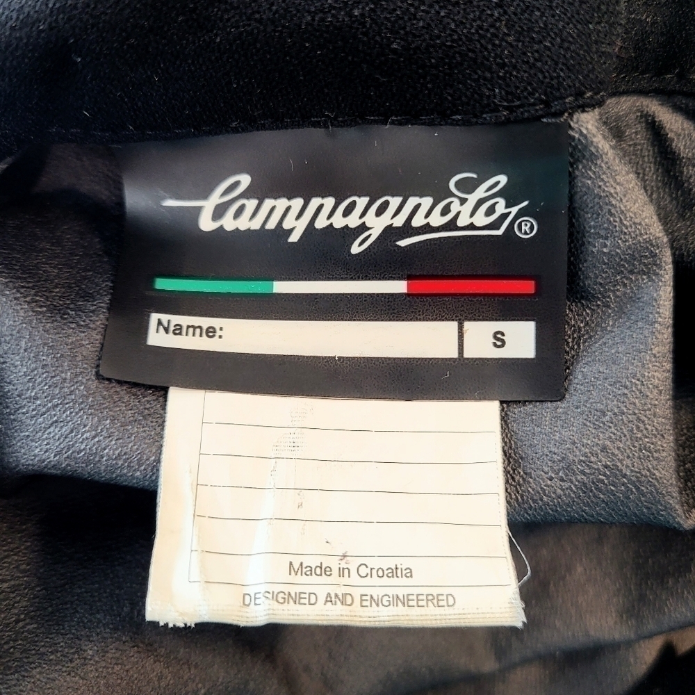 Campagnolo black rain proof cycling zipper closure windbreaker jacket size S - Picture 11 of 13